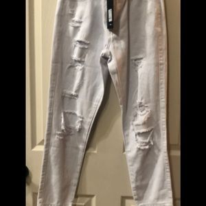 White ripped jeans